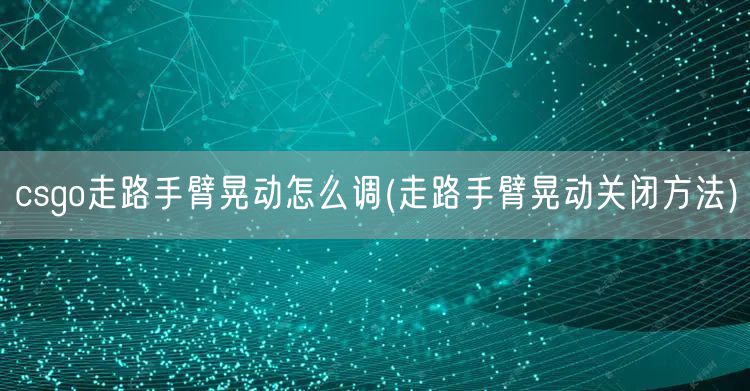 csgo走路手臂晃动怎么调(走路手臂晃动关闭方法)