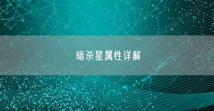 暗杀星属性详解