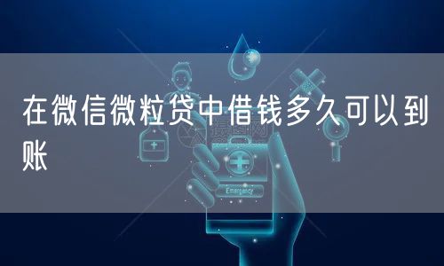 在微信微粒贷中借钱多久可以到账