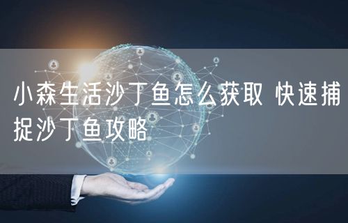 小森生活沙丁鱼怎么获取 快速捕捉沙丁鱼攻略