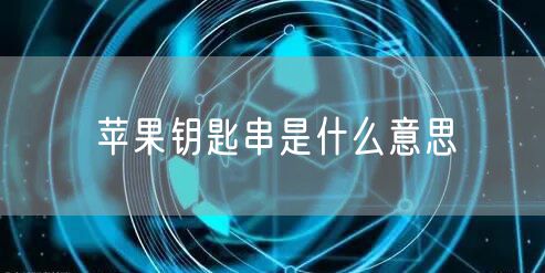 苹果钥匙串是什么意思