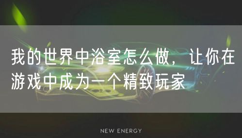我的世界中浴室怎么做,让你在游戏中成为一个精致玩家
