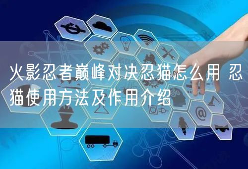 火影忍者巅峰对决忍猫怎么用 忍猫使用方法及作用介绍