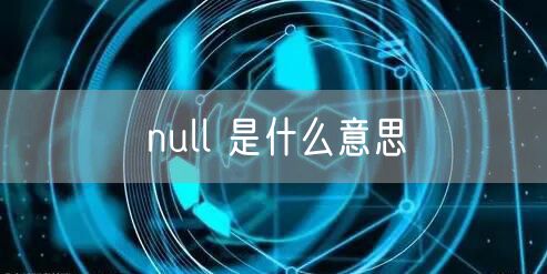 null 是什么意思