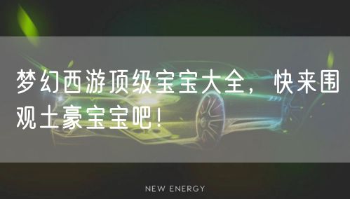 梦幻西游顶级宝宝大全，快来围观土豪宝宝吧！