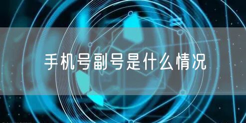 手机号副号是什么情况