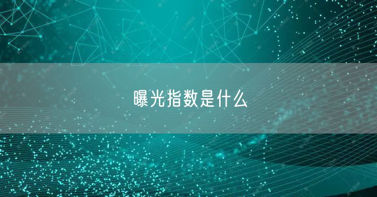 曝光指数是什么