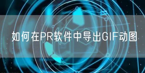 如何在PR软件中导出GIF动图