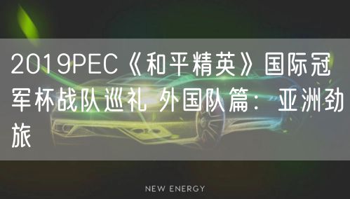 2019PEC《和平精英》国际冠军杯战队巡礼 外国队篇：亚洲劲旅