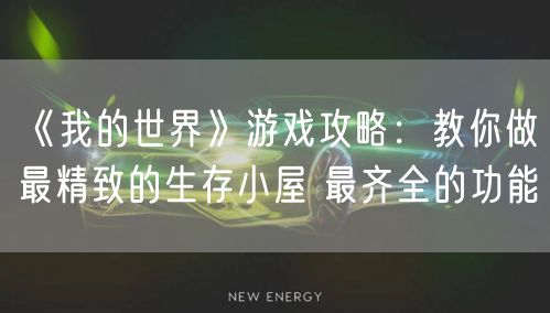 《我的世界》游戏攻略：教你做最精致的生存小屋 最齐全的功能