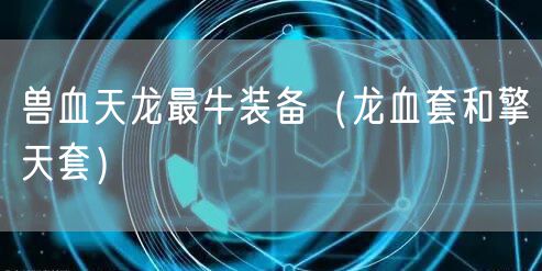 兽血天龙最牛装备（龙血套和擎天套）
