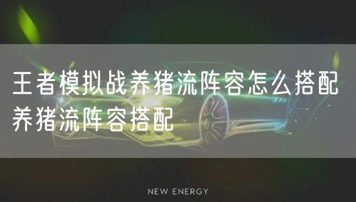 王者模拟战养猪流阵容怎么搭配 养猪流阵容搭配