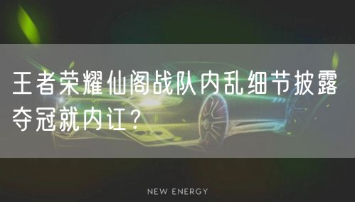 王者荣耀仙阁战队内乱细节披露 夺冠就内讧？
