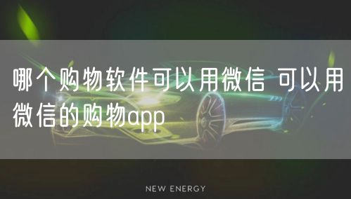 哪个购物软件可以用微信 可以用微信的购物app