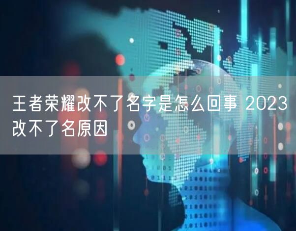 王者荣耀改不了名字是怎么回事 2023改不了名原因