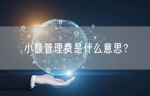 小额管理费是什么意思？