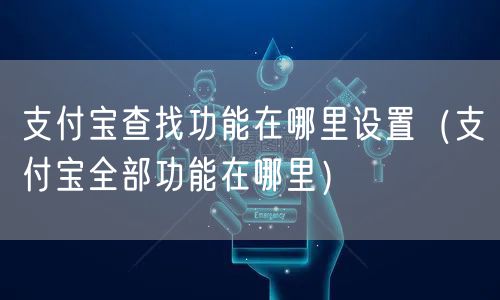 支付宝查找功能在哪里设置(支付宝全部功能在哪里)