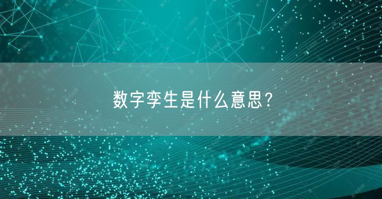 数字孪生是什么意思？