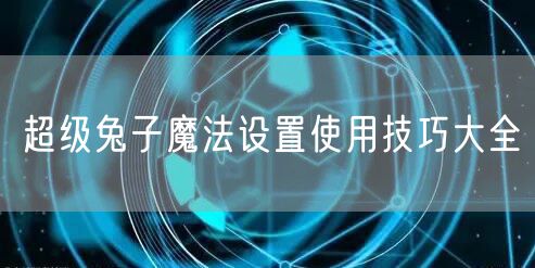 超级兔子魔法设置使用技巧大全