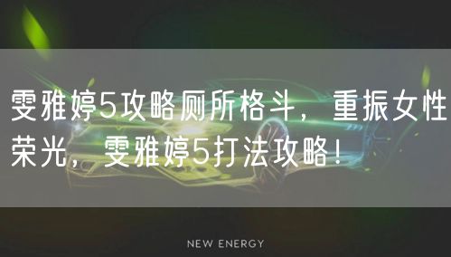 雯雅婷5攻略厕所格斗，重振女性荣光，雯雅婷5打法攻略！