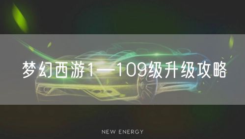 梦幻西游1—109级升级攻略