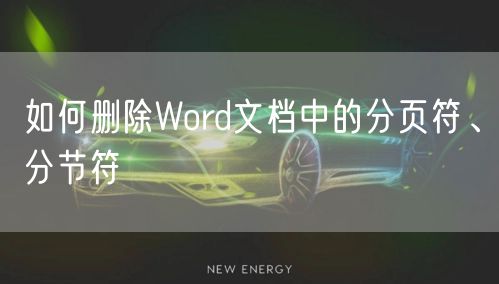 如何删除Word文档中的分页符、分节符