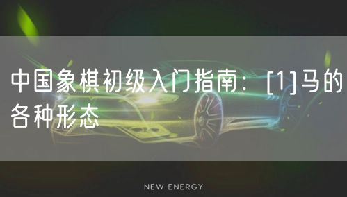 中国象棋初级入门指南：[1]马的各种形态