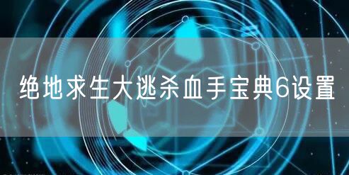 绝地求生大逃杀血手宝典6设置