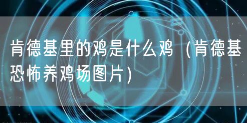 肯德基里的鸡是什么鸡（肯德基恐怖养鸡场图片）