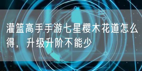 灌篮高手手游七星樱木花道怎么得,升级升阶不能少