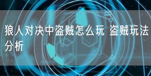 狼人对决中盗贼怎么玩 盗贼玩法分析