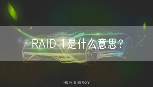 RAID 1是什么意思？