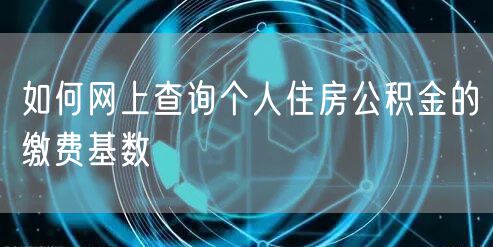 如何网上查询个人住房公积金的缴费基数