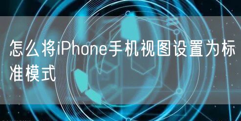 怎么将iPhone手机视图设置为标准模式