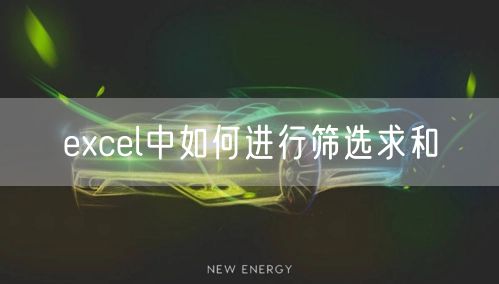 excel中如何进行筛选求和