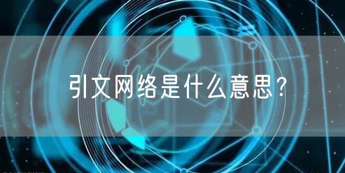 引文网络是什么意思?