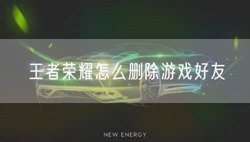王者荣耀怎么删除游戏好友