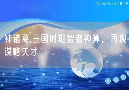 神诸葛,三国时期智者神算，再现谋略天才