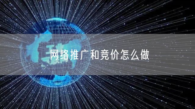 网络推广和竞价怎么做