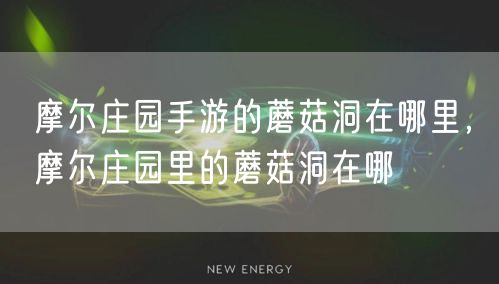 摩尔庄园手游的蘑菇洞在哪里，摩尔庄园里的蘑菇洞在哪