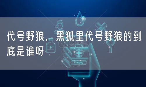 代号野狼，黑狐里代号野狼的到底是谁呀