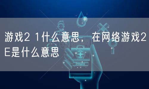 游戏2 1什么意思,在网络游戏2E是什么意思