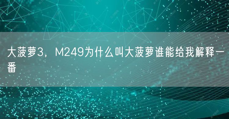 大菠萝3,M249为什么叫大菠萝谁能给我解释一番