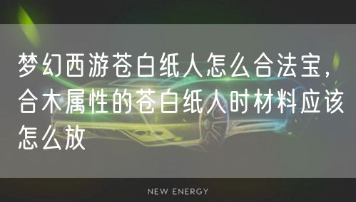 梦幻西游苍白纸人怎么合法宝,合木属性的苍白纸人时材料应该怎么放