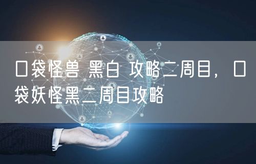 口袋怪兽 黑白 攻略二周目,口袋妖怪黑二周目攻略