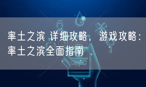 率土之滨 详细攻略,游戏攻略:率土之滨全面指南