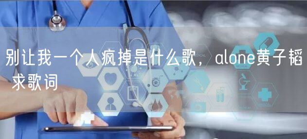 别让我一个人疯掉是什么歌，alone黄子韬 求歌词