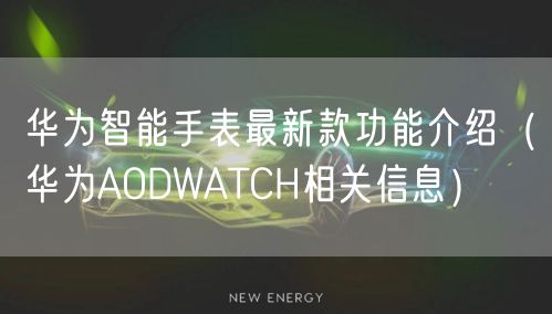 华为智能手表最新款功能介绍（华为AODWATCH相关信息）
