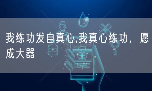 我练功发自真心,我真心练功，愿成大器