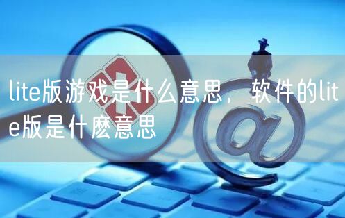 lite版游戏是什么意思，软件的lite版是什麽意思